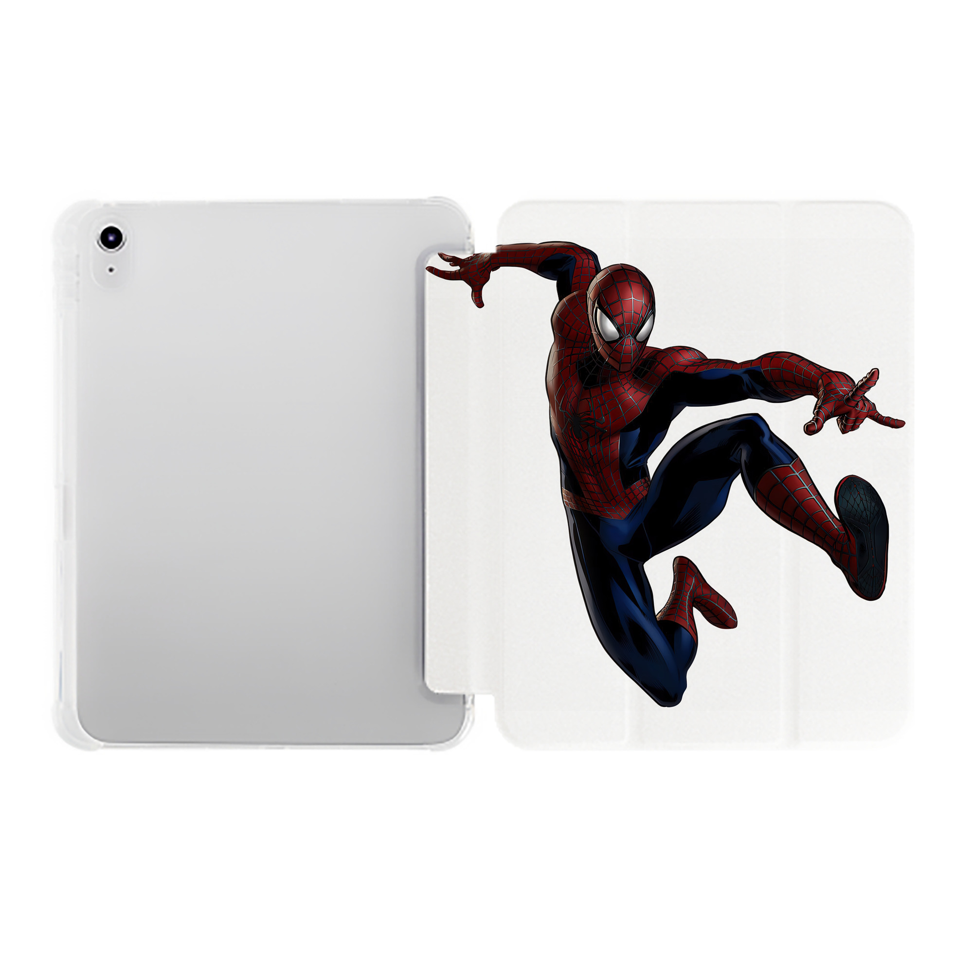 （画像用） Spider Man スパイダーマン IPad ケース ペン収納付き 三つ折りスタンド PUレザー×シリコン 対応機種9.5/10.5/10.9インチ
